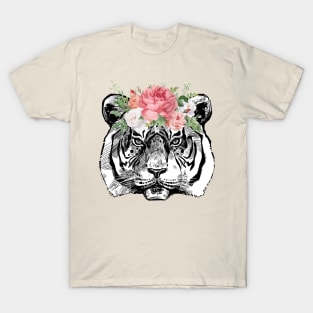 Tiger With Flowers T-Shirt